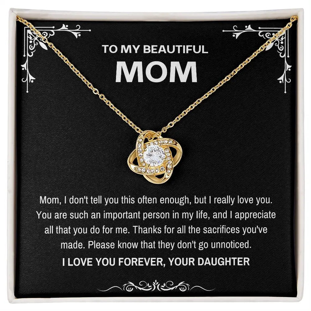 I Love You Forever Mom Necklace
